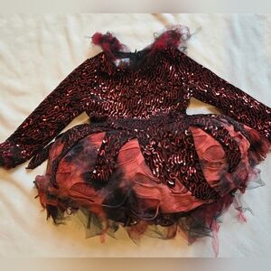 Chasing Fireflies Kids Sparkling Red/Black Witch, Devil Costume Size 6